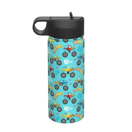 

Gaeub Cartoon Monster Truck Printed 18oz Sports Insulated Kettle With Straw Sports Insulated Bottle Water Bottle For Running Hiking Cycling Climbing Mens Womans Insulated Water Bottle