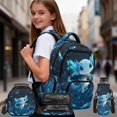 thumbnail image 2 of Yspwyqan Sea Blue Axolotl Backpack Set 4Pcs with Lunch Box Pencil Case Water Bottle, Multi-Pocket Lightweight Daypack for Elementary Middle School Travel, 2 of 7