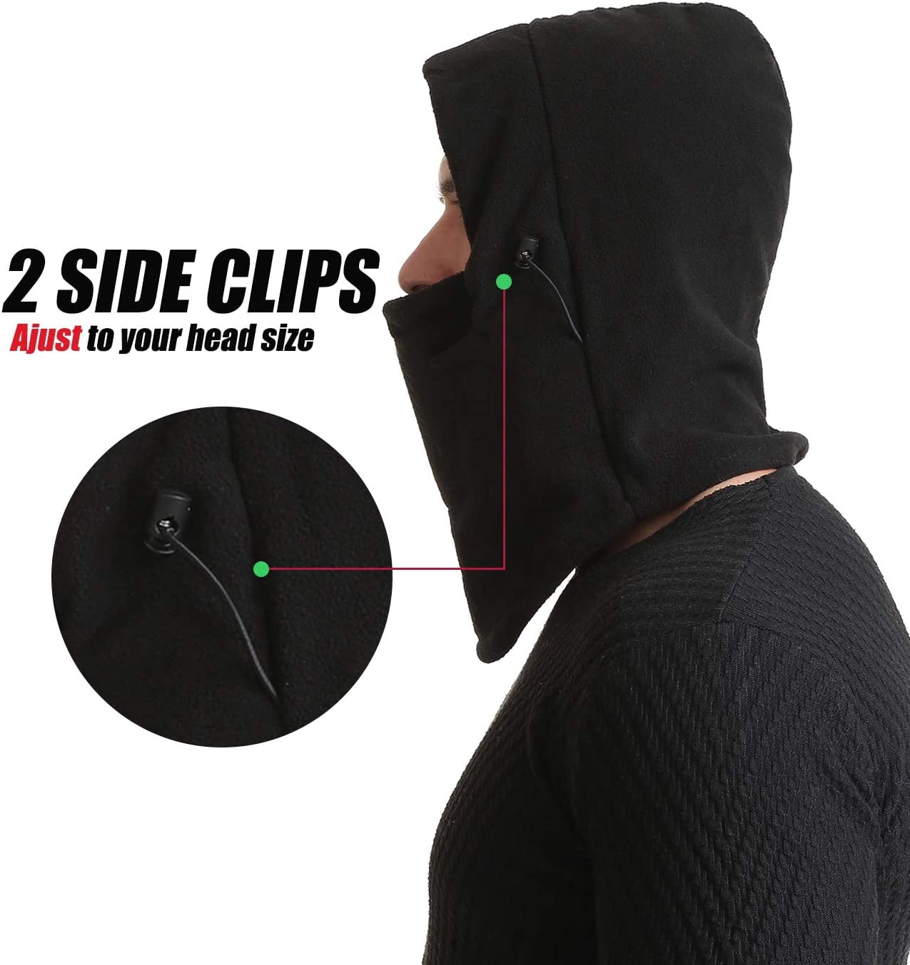Bravo! Balaclava Face Mask Men Women Winter Windproof Drawstring Motorcycle Outdoors Ski Mask