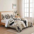 thumbnail image 5 of Twin Quilt Set 68''x86'', Boho Black Brown Lightweight Summer Bedspread Coverlet Set with 2 Pillow Shams, Southwestern Geometric Ethnic Retro Breathable All Season Quilt Bedding for Dorm/Bedroom, 5 of 9