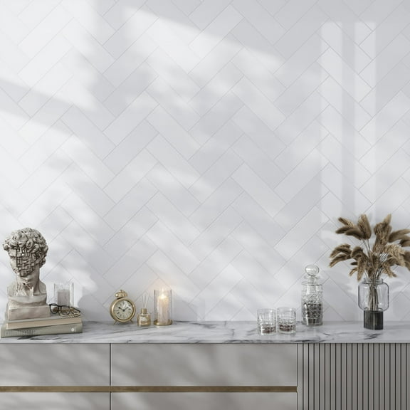 15 pack White 4 in. x 12 in. Polished Thassos marble Subway Tile (5 sq. ft./Case)