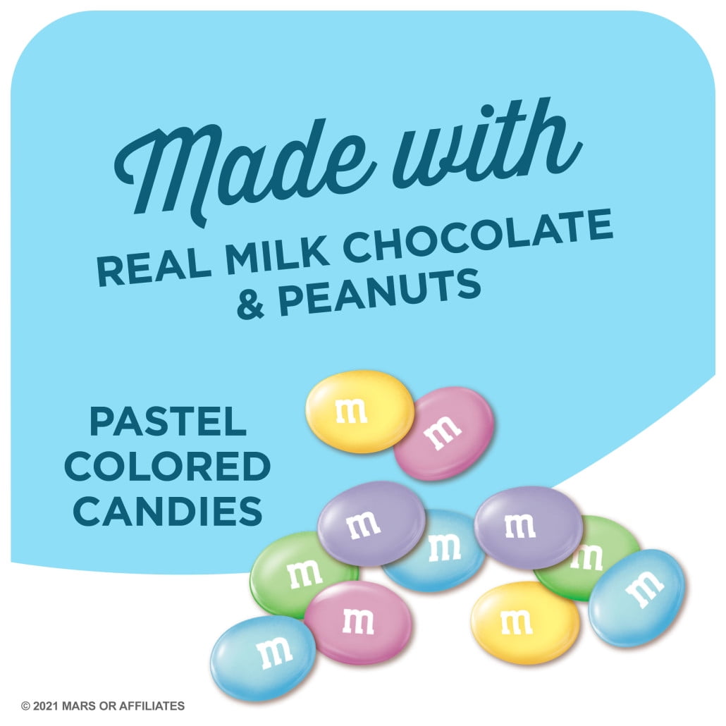 M&M'S Peanut Milk Chocolate Pastel Easter Candy Assortment, 10 Oz