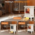 thumbnail image 5 of 22.4”H Electric Fireplace Stove w/Realistic Flame Effect, Infrared Quartz Freestanding Heater for Indoor, w/Overheat Protection, 2 Heat Settings 1000W/1500W, ETL Certified, White, 5 of 13