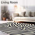 thumbnail image 2 of ODIKA 4'x6' Machine Washable Non-Slip Area Rug, Wild Safari Zebra Stripes Luxury Shag High Traffic Rug, Black, 660176, 2 of 5