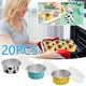 thumbnail image 1 of Molde de Aluminio para Cupcakes, Flan, Freidora, Bandeja para Hornear | 20 Unidades, Capacidad Redonda de 125 Ml | Resistente Al Calor | Utensilio para La Producción de Alimentos | Diámetro de La Boc, 1 of 3