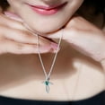 thumbnail image 5 of Rosec Jewels Lab Created Diamond Cross Necklace with Emerald (Chain Included) - Cross Infinity Necklace - Ready to Gift for Christmas, 14K White Gold, 5 of 8