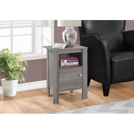 Accent Table, Side, End, Nightstand, Lamp, Storage - Grey Laminate for Living Room & Bedroom