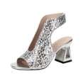 thumbnail image 2 of Caywon Women Heel Sandals Peep Toe Block Heel, Woven Texture Ladies Shoes Dressy, Comfortable Summer Evening Party, Sandalias Mujer, 2 of 6