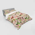 thumbnail image 3 of Ambesonne Nature Bedding Set 3 Pcs, Butterflies Shamrocks, Twin XL, Lime Green Pale Pink, 3 of 3