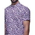 thumbnail image 4 of BESTMAN Printed Mens Short Sleeve Button Down Slim Fit Cotton Casual Shirt, 4 of 5