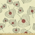 thumbnail image 1 of Fruit Fabric by the Yard, Exotic Dry Physalis Silhouettes Shapes Resembling Hearts Repetition, Decorative Upholstery Fabric for Chairs & Home Accents, Paprika Dark Grey and Cream by Ambesonne, 1 of 5