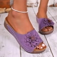 thumbnail image 2 of Wovix House Slipper For Women Trendy Casual Sippers Open Toe Design With Wedge Heel Outings And Beach Days Floral Versatile Use Daily Wear, 2 of 9