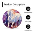 IMPCOKRU 12 inch Round White Wall Clock,Oil Painting Horse Animal