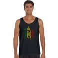 thumbnail image 1 of LA Pop Art Men's Word Art Tank Top - Rasta Lion - One Love, 1 of 2