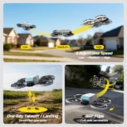 Drone with 4.3 Screen on Remote, Wefone XJ2 Foldable 4K Camera Drone, Optical Flow, Brushless Motor, Under 249g, 2 Batteries, Gray