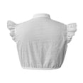 thumbnail image 3 of Krdevn Ruffle Sleeve Button Front V-Neck Crop Top Casual Dressy Blouse (Little Girls, Big Girls),7-8 Years, 3 of 4