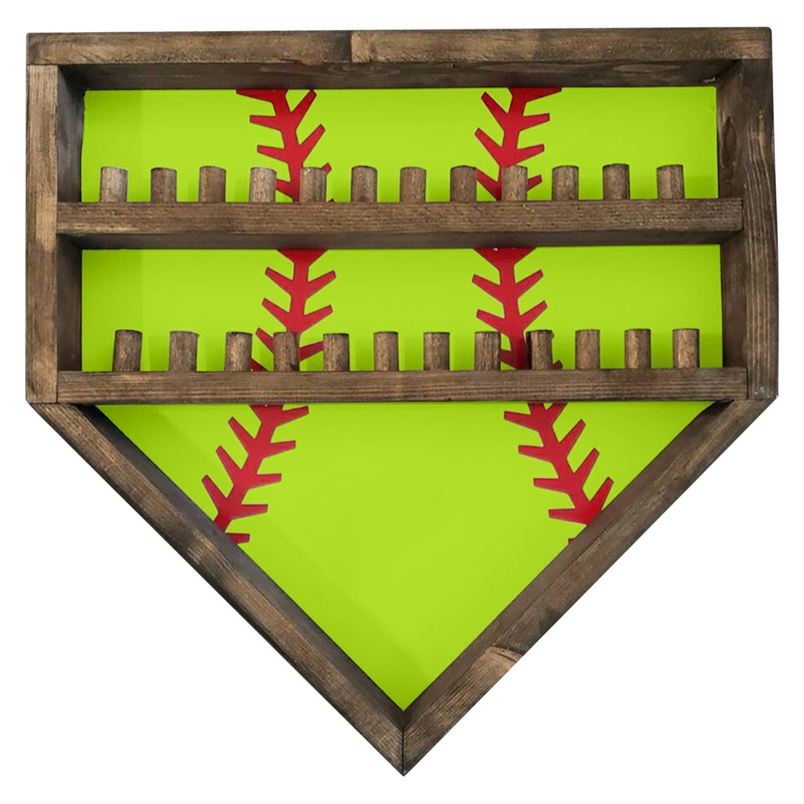 Baseball Home Plate Championship Ring Display – 24-Slot Wall Mounted Medal Holder – Sports Memorabilia Organizer | Personalized Man Cave Baseball Decor (Rings & Medals Not Included)