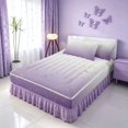 thumbnail image 3 of Homewish White Purple Ombre Zipper Full Size Comforter Sets with Fitted Sheet and 2 Pillowcases for Girls, Metallic Gold Zipper Bedding Set, 3 of 7