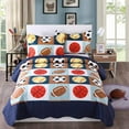 thumbnail image 2 of MarCielo 3 Piece Kids Bedspread Quilts Set Throw Blanket for Teens Boys Bed Printed Bedding Coverlet, Full Size, Blue Basketball Football Sports, American Football (Full), 2 of 7