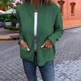 thumbnail image 2 of Stichou Women's Zipper Knitted Jacket Zip Up Sweaters Long Sleeve Casual Loose Outwear with Pockets Green 2XL, 2 of 7