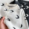 thumbnail image 5 of ZHaobin Kids Girl Cute Knitted Coat Korean Style Moon Pattern Cardigan Sweater Autumn Children Single-breast Knitting Cardigan Outerwear (Gray,100 for 90-95CM), 5 of 7