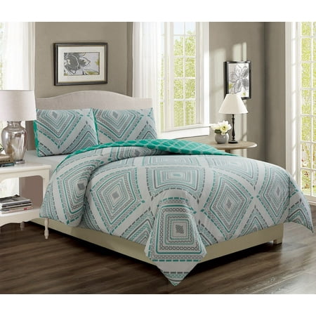 Destin Aqua Gray Reversible Comforter Set King Walmart Com