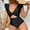 44Black, variant on Jacenvly One Piece Swimsuits for Women Plus Size Casual Sleeveless Solid Halter Neck Surfing Swimwear Quick Drying Fashion Women'S Deep V One-Pice Bandage Color Swimsuit Red