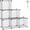 Silver Gray, variant on 8-Cube Wire Storage Organizer | 24.8"L x12.4"W x48.4"H Modular DIY Metal Grid Shelving for Living Room Office Closet