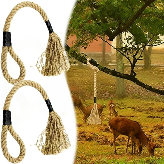 2Pcs Deer Scent Rope 31.5" Hemp Rope for Deer Mock Scrape System Rigid Hanging Attractant Scrape Licking Scent Rub Jute Anywhere for Hunting Accessories Hunter Gifts