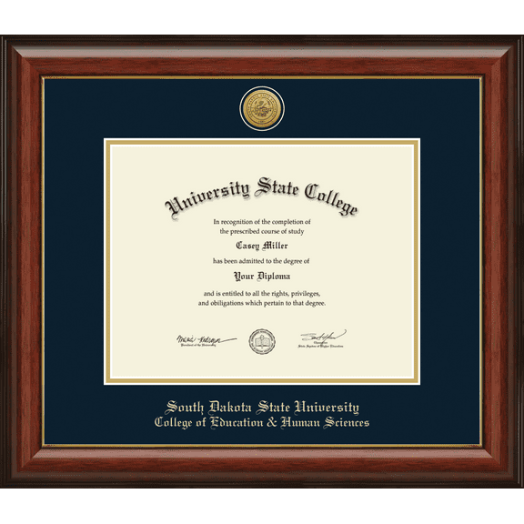 South Dakota State University College of Education & Human Sciences Diploma Frame, Document Size 11" x 8.5"