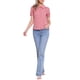 thumbnail image 2 of INSPIRAR CHIC Blusas de Algodón con Cuello Peter Pan y Botones Vintage para Mujeres en Rosa Oscuro Talla M, 2 of 6