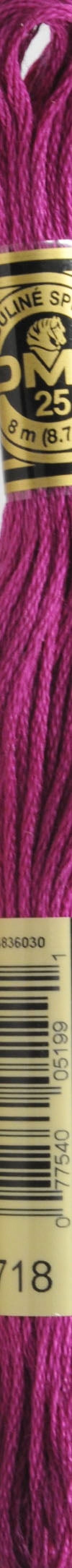 DMC Mouline 117-718 Six-Strand Embroidery Thread, Plum, 8.7-Yards