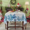 thumbnail image 4 of Rectangle Tablecloth,Santa Claus,Snowman,Christmas Tree Design,Wavy Edge Waterproof Polyester Table Cover for Party,Kitchen Decor,60×84 Inch, 4 of 7