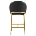 thumbnail image 4 of Spruce & Spring Modern Counter Bar Stool with Metal Arc Backrest and Upholstered Seat Set of 2, Black with Bronze Legs, 4 of 10