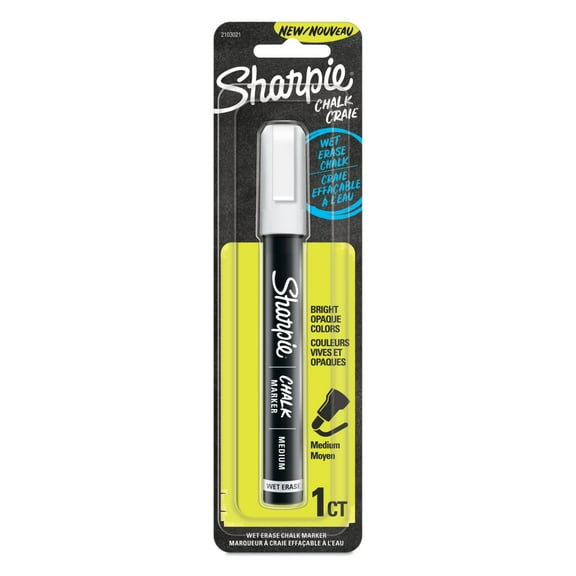 Sharpie Wet Erase Wipe Off Chalk Marker, White, 1 Count