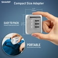thumbnail image 3 of SHARP Universal Travel Adapter International Wall Charger Worldwide AC Plug Adaptor with 3 USB-A and 1 USB Type-C for USA EU UK AUS (White), 3 of 9