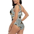 thumbnail image 4 of Sikiie Funny Beagle Active Dog Print Women One Piece Swimsuits Tummy Control One Shoulder Bathing Suits Ruffle Swimwear, From S to XXL-X-Large, 4 of 6