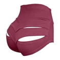 thumbnail image 5 of felwors Women's High Waisted Cut Out Yoga Shorts Scrunch Booty Hot Pants Workout Lifting Shorts Wine for Size L, 5 of 8