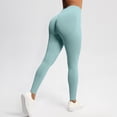 thumbnail image 5 of Maoxin Leggings for Women's Peach Seamless Solid Color Waist Hip Lift High Waist Yoga Wear Sports Running Fitness Yoga Pants Leggings for Women Tummy Control Mint Green XS, 5 of 8