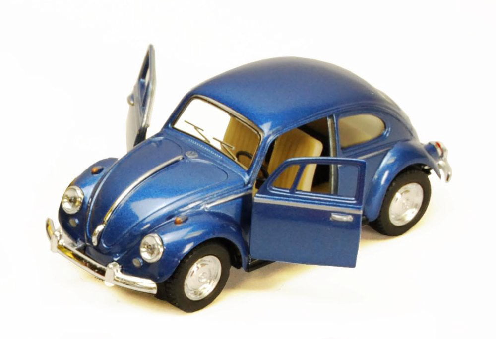 New Kinsmart Volkswagen Beetle VW Bug w/ Stripes Diecast Model Toy 1:32 Blue 