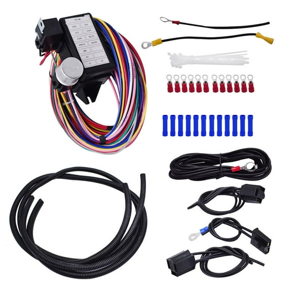 LABLT 12 Circuit Universal Wiring Harness Muscle Car Hot Rod Street Rod XL Wires New