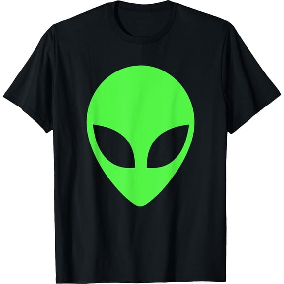 Green Alien Head 90's Style Funny Alien Unisex T-Shirt for Men Women Kids