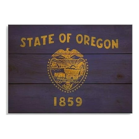 UPC: 0042907093808 | Wile E. Wood FLOR-1511 15 x 11 in. Oregon State Flag Wood Art
