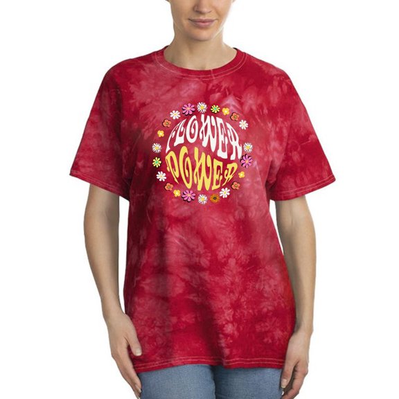 70s Retro Flower Power Tie Dye Crystal Women -Image by Shutterstock, Female x-Large