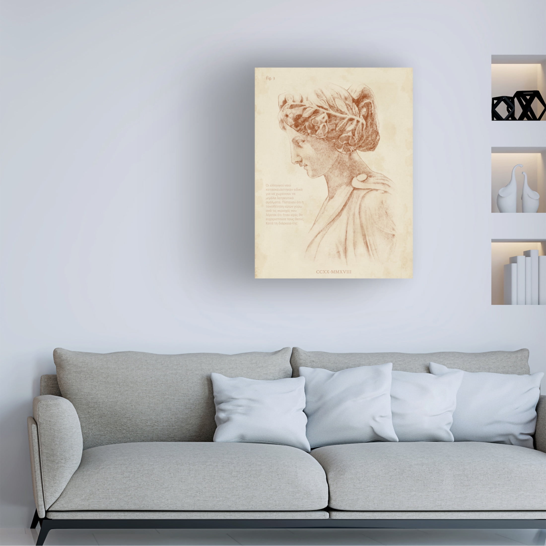 Trademark Fine Art Annie Warren  Sepia Greek Statues I Canvas Wall Art