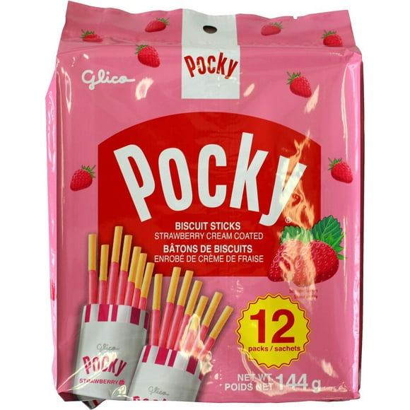 GLICO POCKY STRAWBERRY BAG, 144g