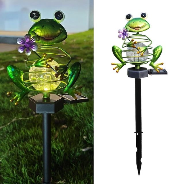 Lámpara Solar Para Césped Al Aire Libre, Luz De Decoración De Jardín De Primavera De Rana, Lámpara De Enchufe De Tierra Impermeable Para Terrazas, Jardines, Senderos Serendint HA036552-00