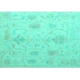 thumbnail image 1 of Ahgly Company Machine Washable Indoor Rectangle Oriental Turquoise Blue Traditional Area Rugs, 5' x 8', 1 of 4