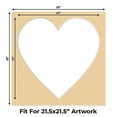 thumbnail image 2 of Beige Picture Frame Mat for 25x25 Frames - Heart Opening for 22x22 Photos - 10 Mats, 2 of 7