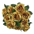 thumbnail image 2 of GOOHOCHY 1 ramo de rosas de seda falsas de 10 cabezas, ramo de rosas de seda para fiestas en el hogar, arreglo floral, 2 of 8